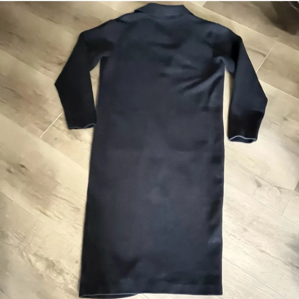 Free People Black Midi V Neck Front Slit Dress 44” Bust Goth Grunge Witchy 16/18